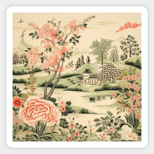 Chinoiserie and botanicals Sticker